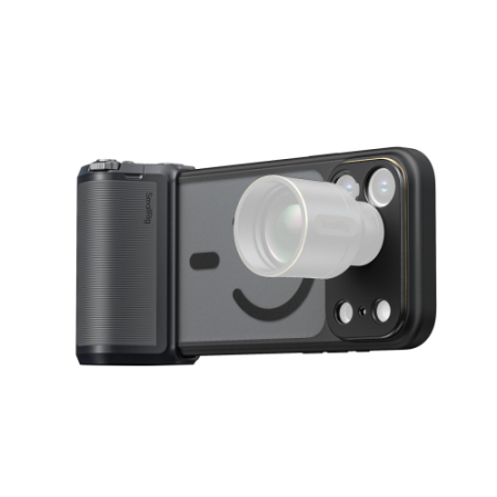 SmallRig 5553 FilMov - case/etui foto-video z płytkami obiektywu i wielofunkcyjnym gripem/uchwytem do iPhone 17 Pro - przykład użycia